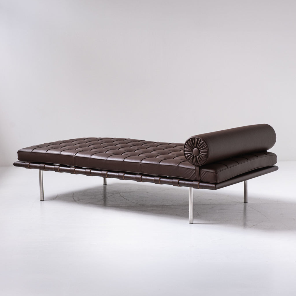 Knoll - Ludwig Mies van der Rohe - Daybed - Barcelona day bed - Acciaio, Pelle, Legno - Nuovo