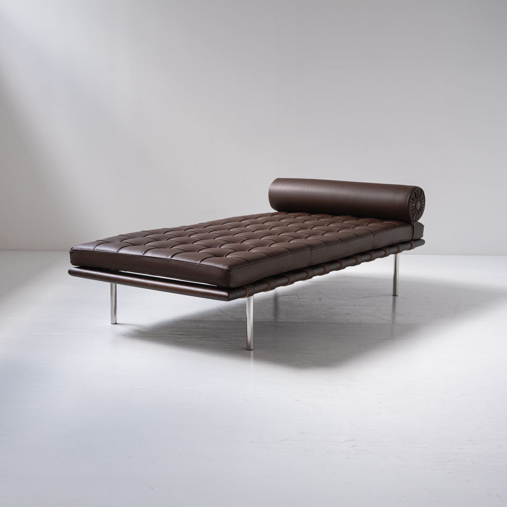 Knoll - Ludwig Mies van der Rohe - Daybed - Barcelona day bed - Acciaio, Pelle, Legno - Nuovo