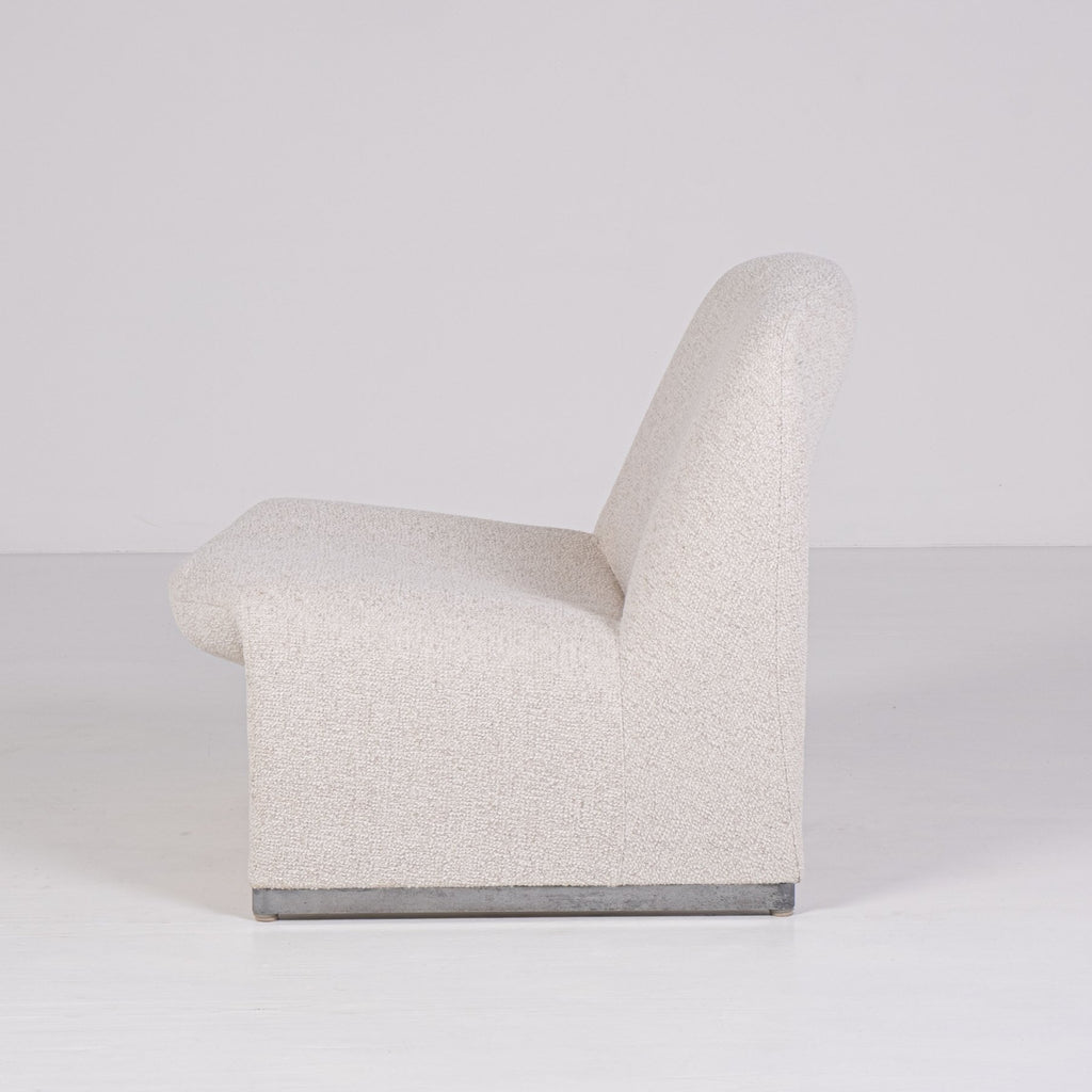 Alky armchair in white fabric by Giancarlo Piretti (1970s)