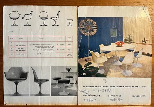 Set di 2 Poltroncine Tulip Girevoli con Braccioli – Design Eero Saarinen per Knoll International