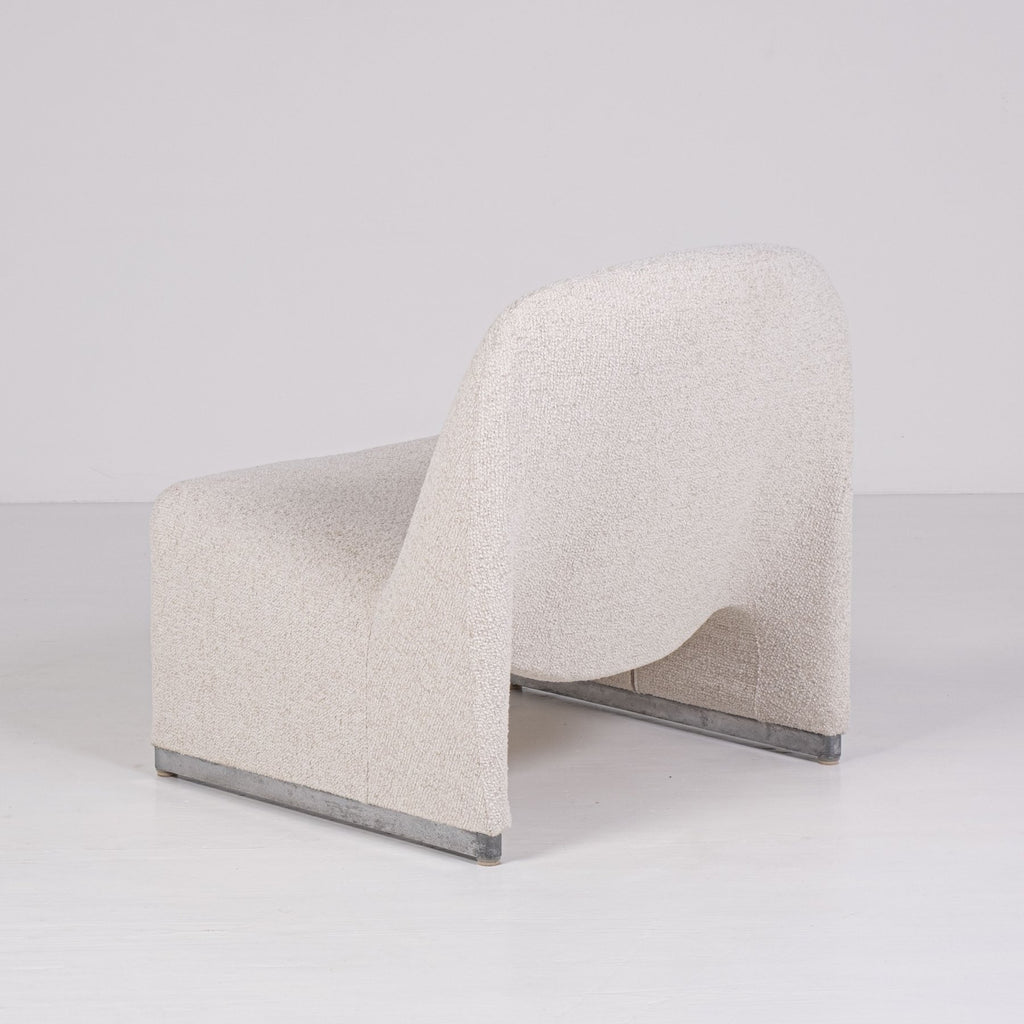 Alky armchair in white fabric by Giancarlo Piretti (1970s)