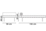 Knoll - Ludwig Mies van der Rohe - Daybed - Barcelona day bed - Acciaio, Pelle, Legno - Nuovo