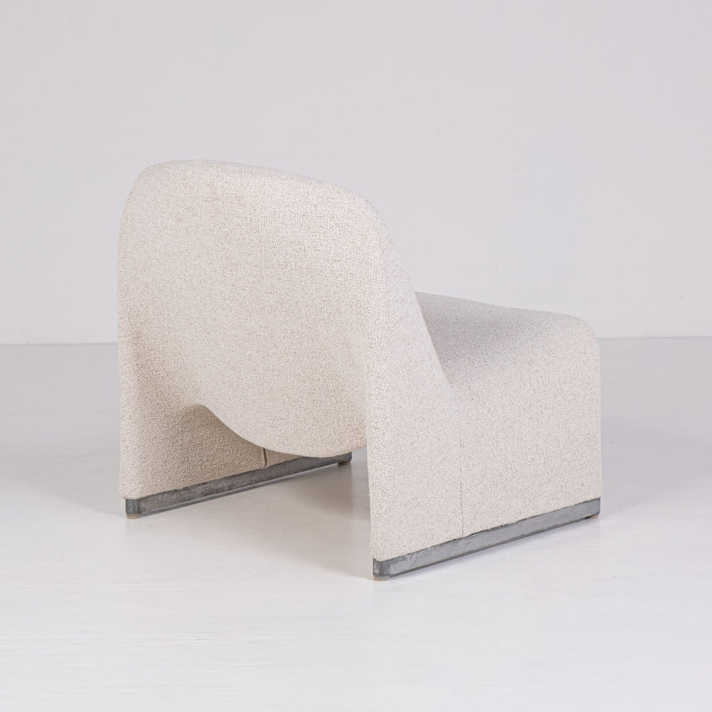 Alky armchair in white fabric by Giancarlo Piretti (1970s)