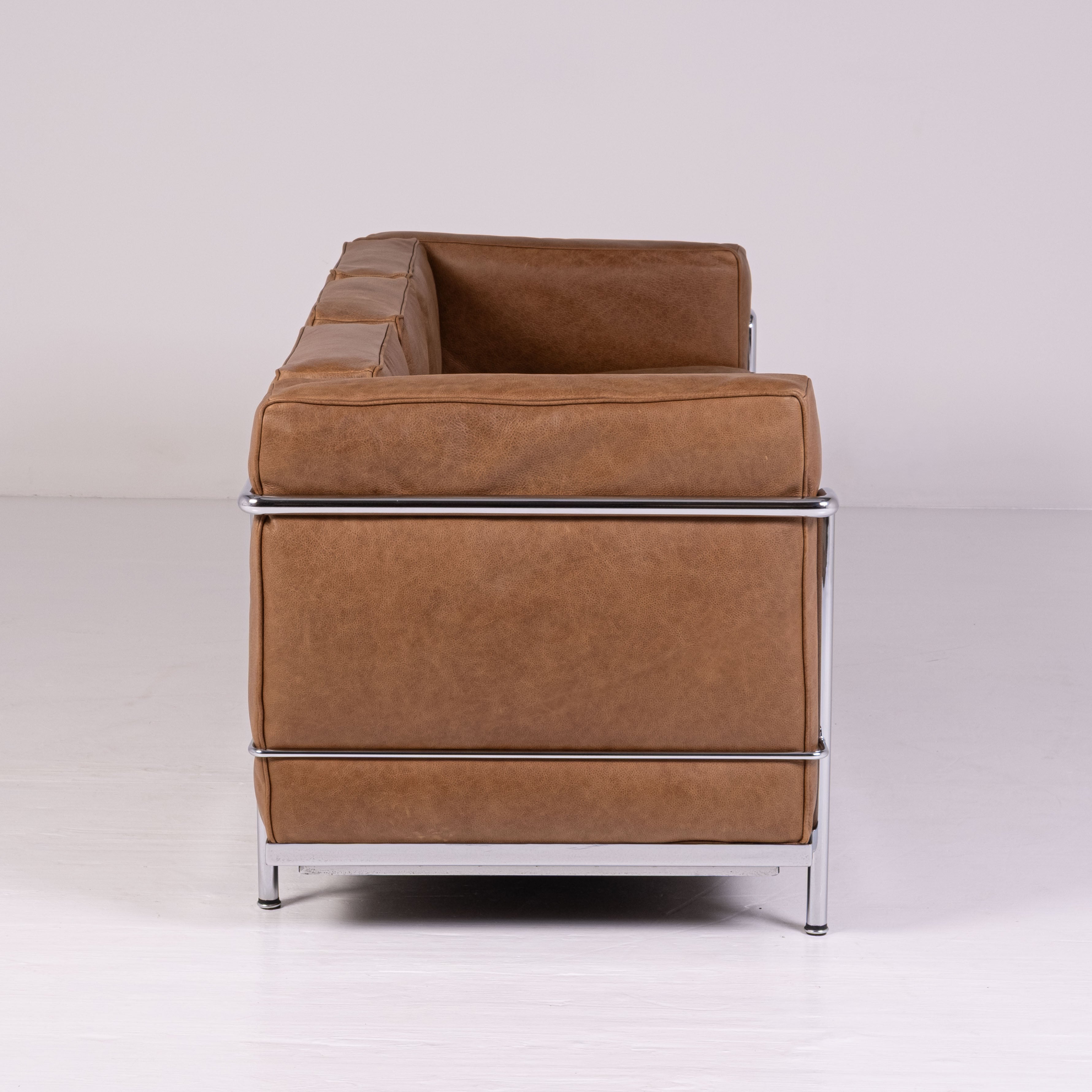 LC2 three-seater sofa by Le Corbusier, Pierre Jeanneret, and Charlotte Perriand for Cassina