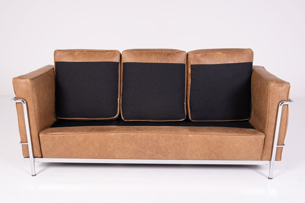 LC2 three-seater sofa by Le Corbusier, Pierre Jeanneret, and Charlotte Perriand for Cassina