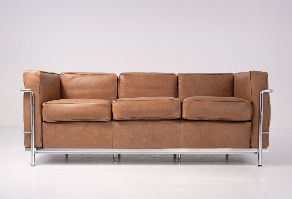 LC2 three-seater sofa by Le Corbusier, Pierre Jeanneret, and Charlotte Perriand for Cassina