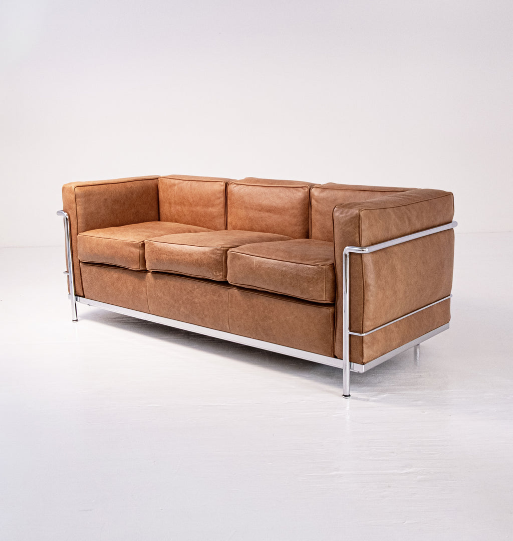 LC2 three-seater sofa by Le Corbusier, Pierre Jeanneret, and Charlotte Perriand for Cassina