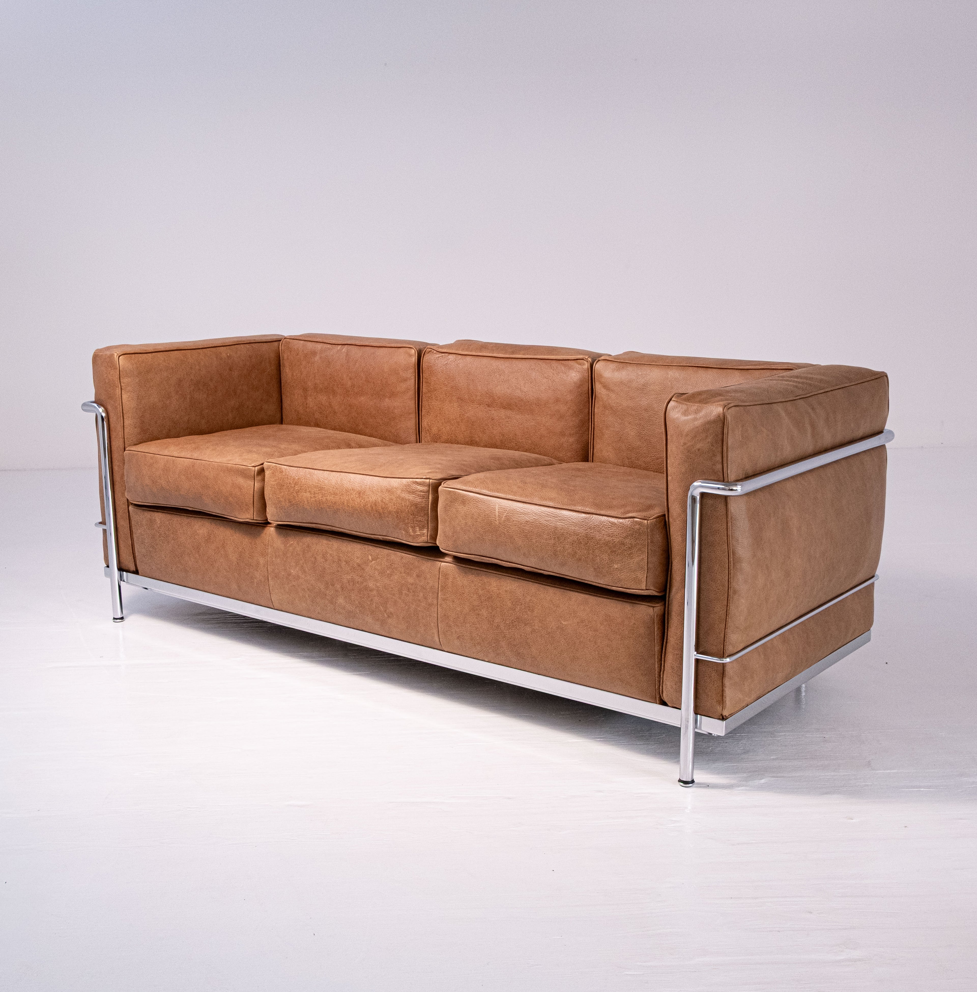 LC2 three-seater sofa by Le Corbusier, Pierre Jeanneret, and Charlotte Perriand for Cassina