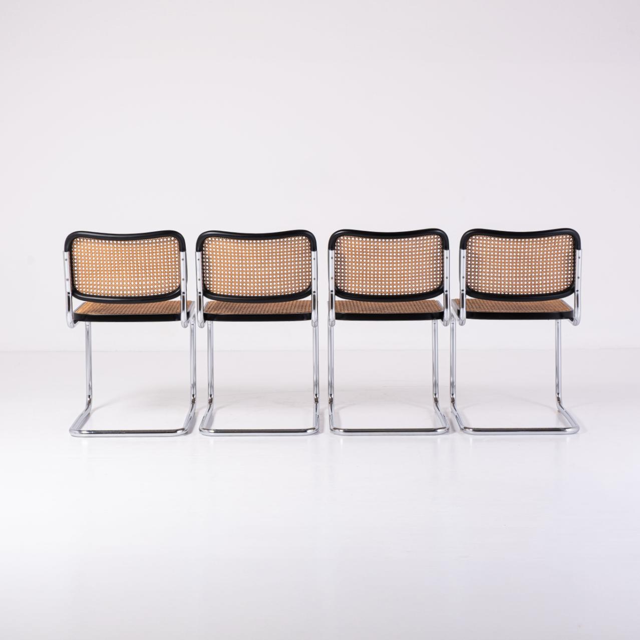 Lot de 4 chaises Cesca Chair de Marcel Breuer – Production Gavina
