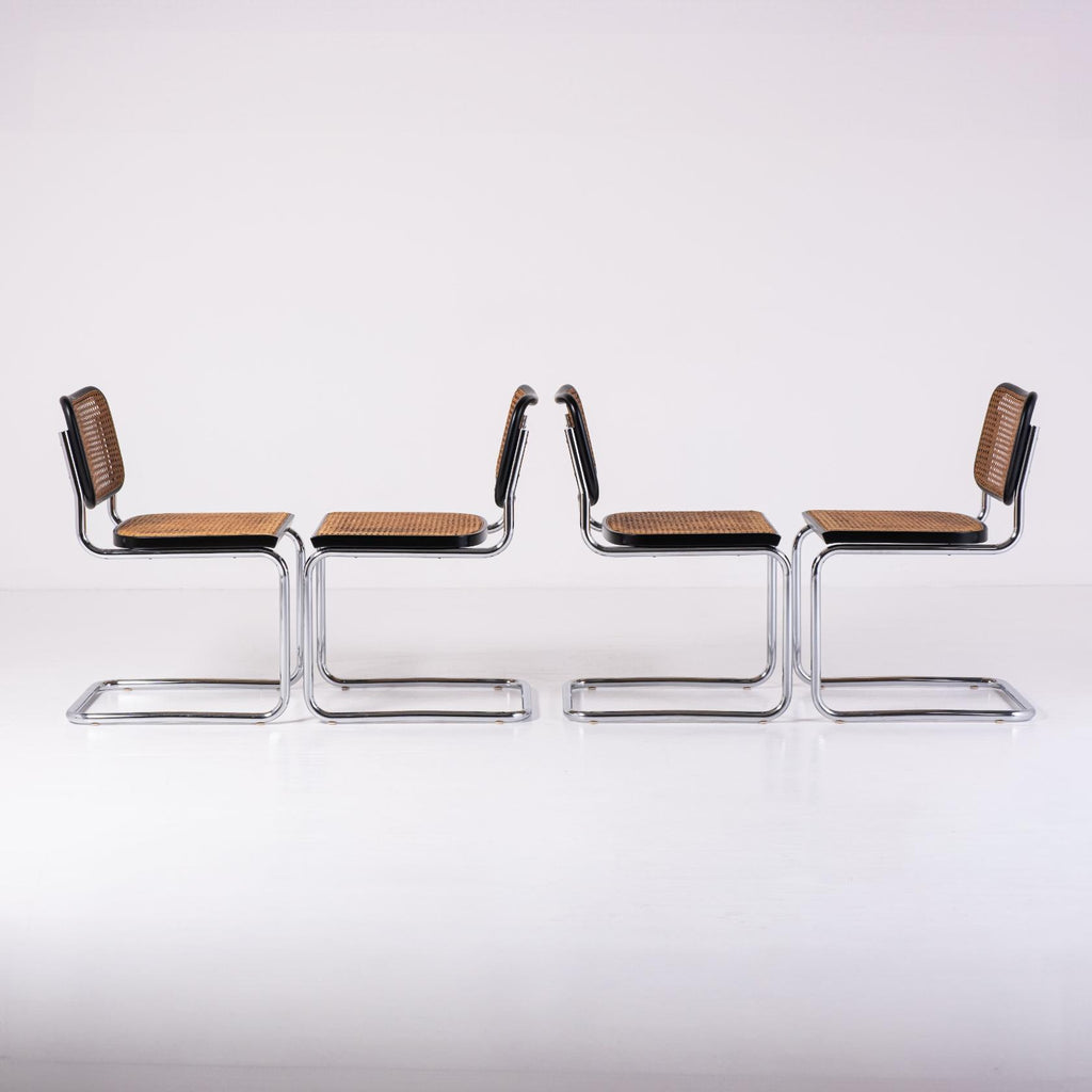 Lot de 4 chaises Cesca Chair de Marcel Breuer – Production Gavina