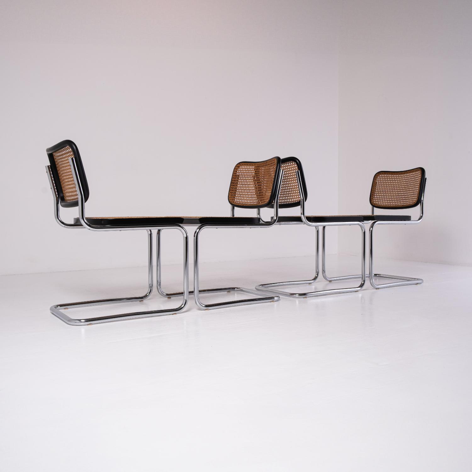 Lot de 4 chaises Cesca Chair de Marcel Breuer – Production Gavina