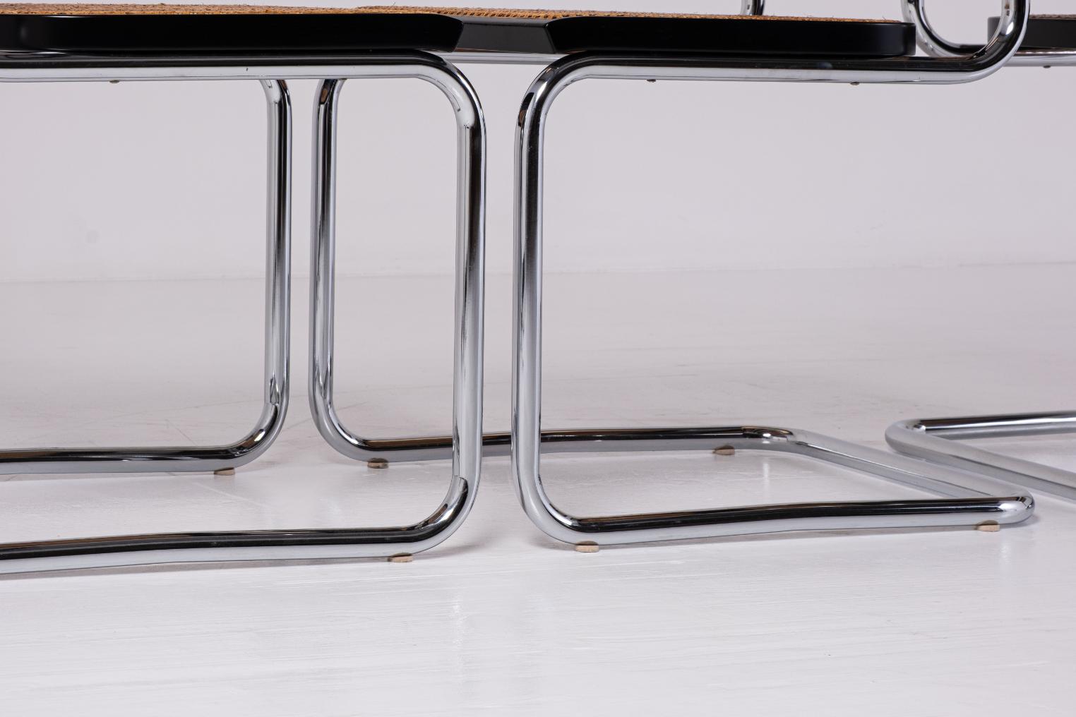 Lot de 4 chaises Cesca Chair de Marcel Breuer – Production Gavina