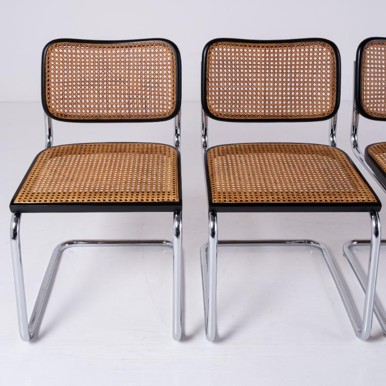 Lot de 4 chaises Cesca Chair de Marcel Breuer – Production Gavina