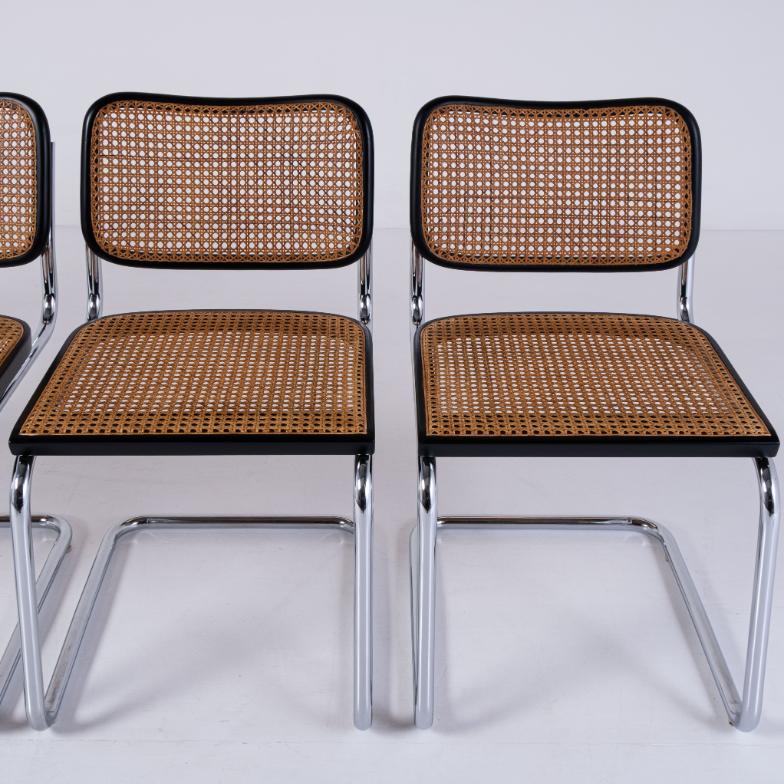 Lot de 4 chaises Cesca Chair de Marcel Breuer – Production Gavina
