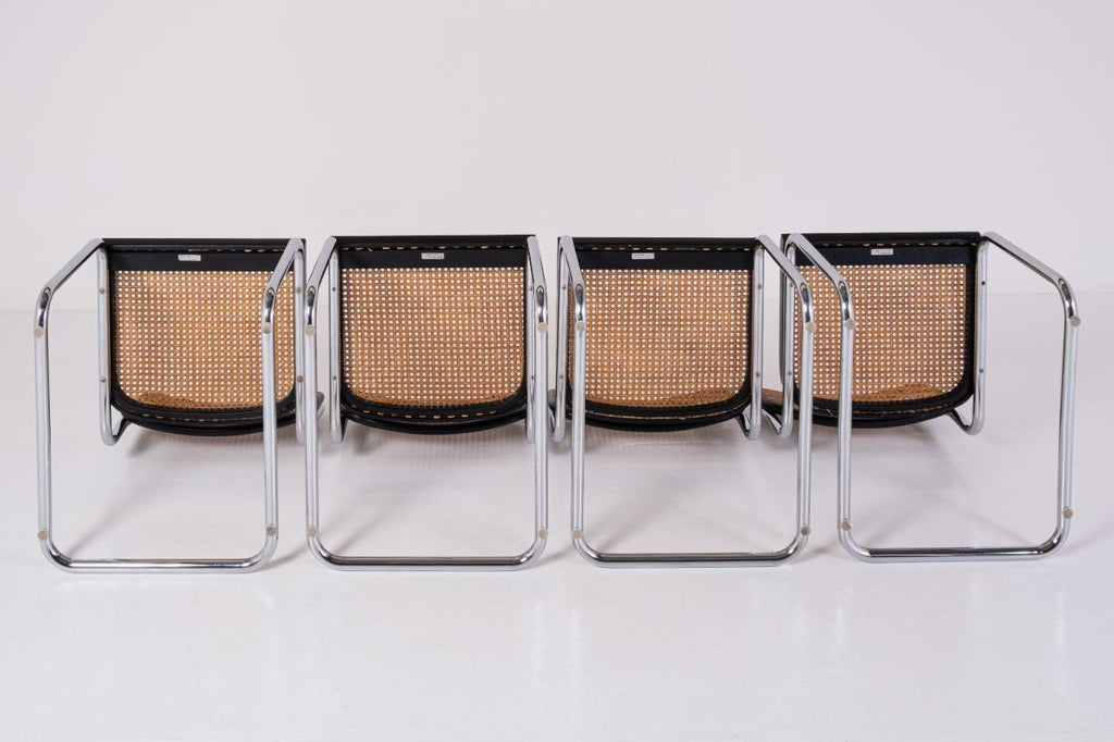 Lot de 4 chaises Cesca Chair de Marcel Breuer – Production Gavina