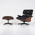 Herman Miller, ICF - Charles Eames, Ray Eames - Poltrona con pouf - Lounge chair - Noce