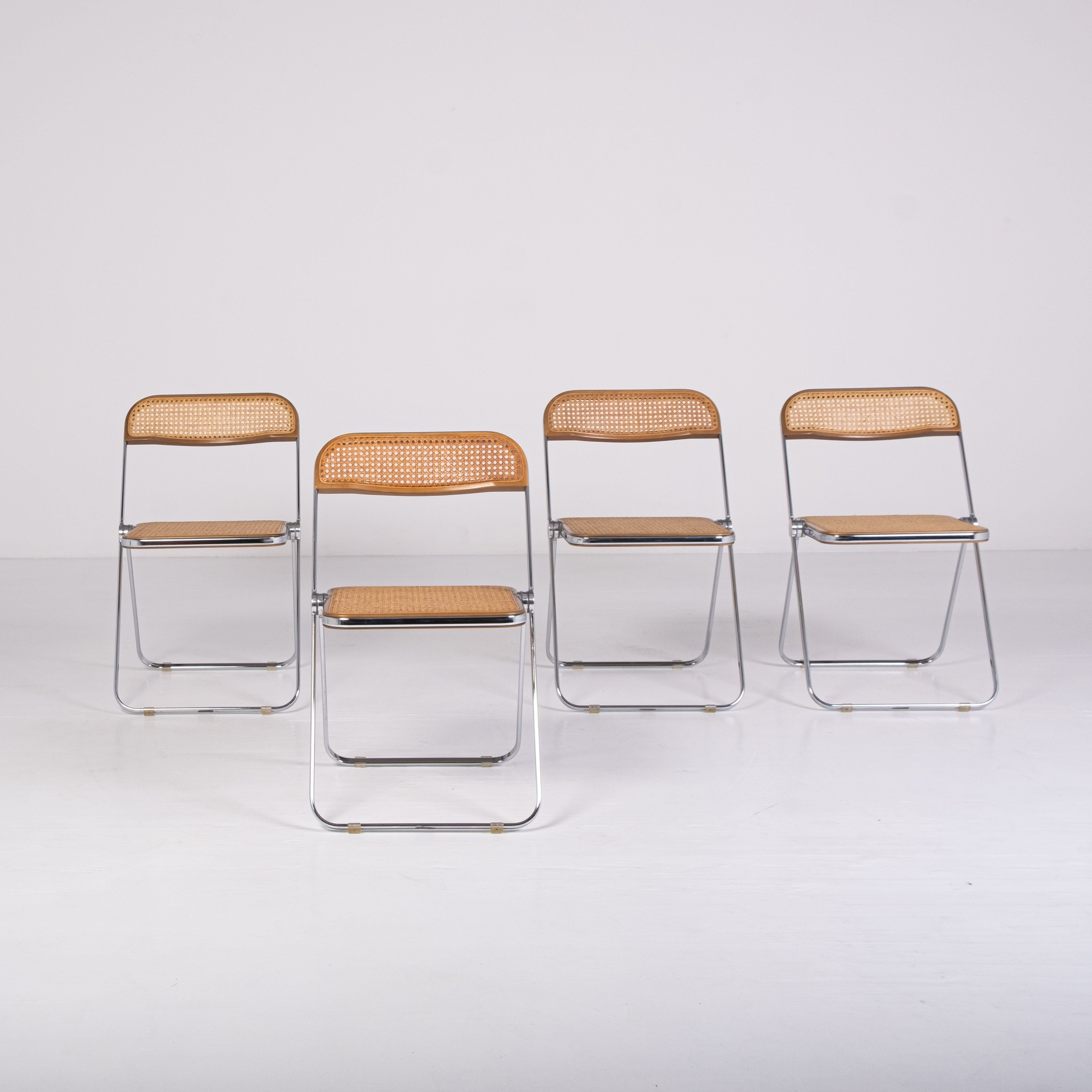 Ensemble de 4 chaises Plia Cané – G. Piretti Anonima Castelli
