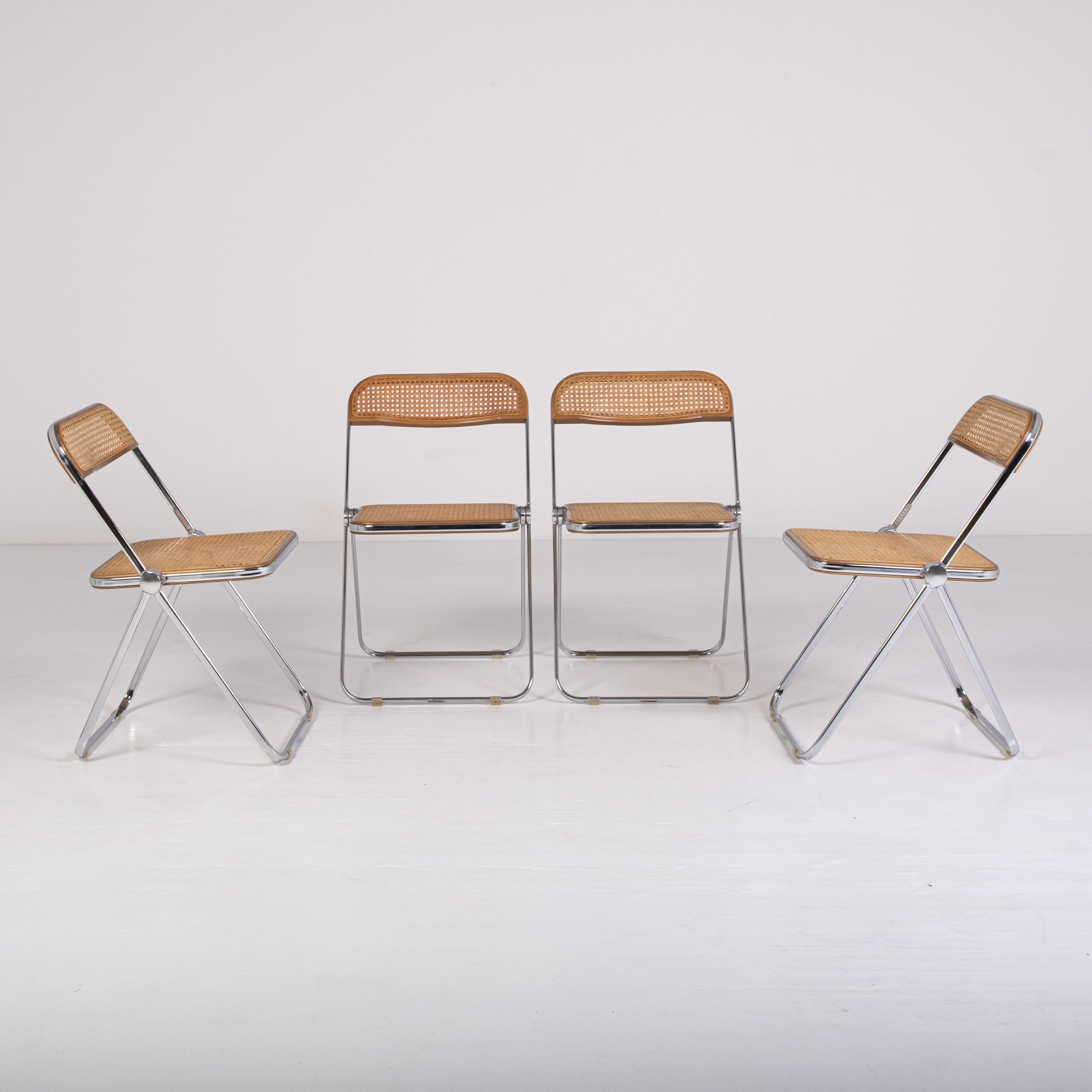 Ensemble de 4 chaises Plia Cané – G. Piretti Anonima Castelli